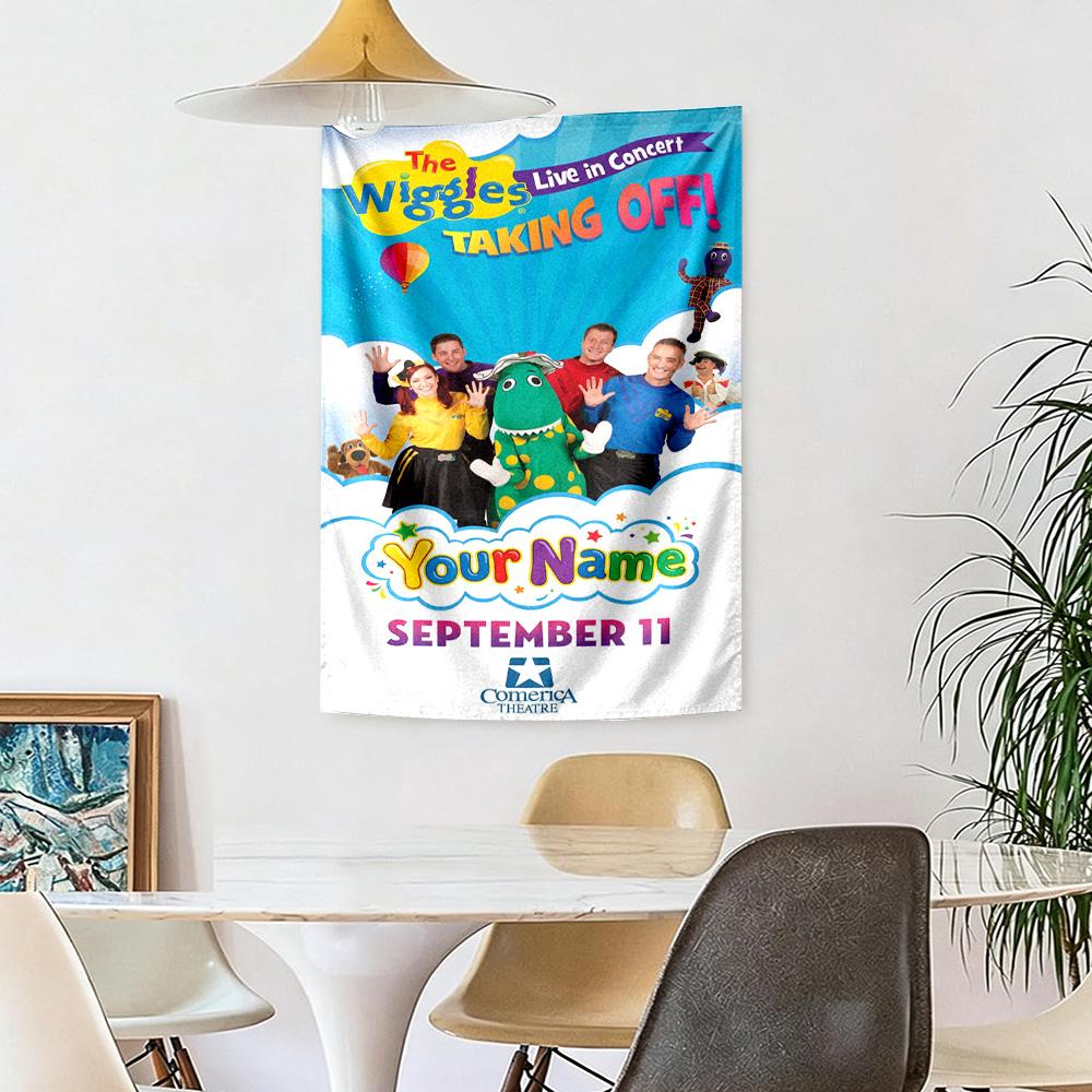 Wiggles Custom name Tapestry Foldable Wall Tapestry Smooth Polyester Great for Meditation Room All-Season Use Housewarming Gift