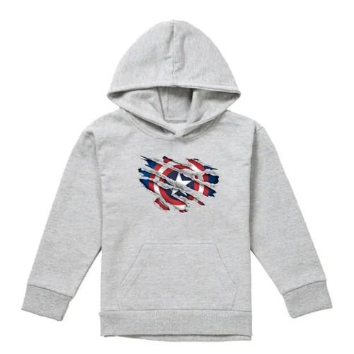 Captain America Childrens/Kids Torn Heather Pull Over Hoodie