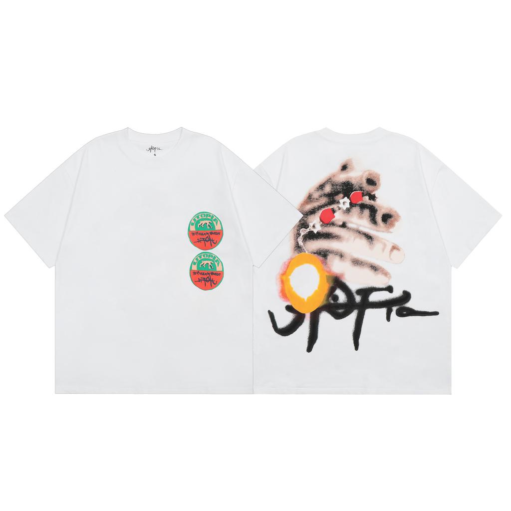 24S trendy brand Travis Scott Utopia joint album art graffiti short-sleeved t-shirt men and women half-sleeved