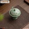 Zen Plum Green Lotus Petal Plate Incense Holder Water Fountain Decoration Incense Burners Aromatherapy Censer Chinese Tea Craft