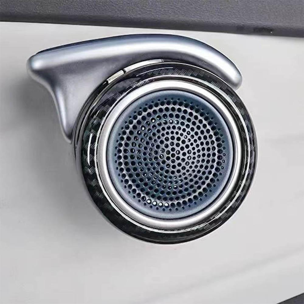 4 шт./компл., внутренняя ручка автомобиля, текстурированная крышка из углеродного волокна, кольцо динамика, наклейка, автоаксессуары для BYD Atto 3 Yuan Plus 2022 2023