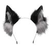 Headband Furry Wolf Ear Cosplay Prop Head Decoration Elastic Anti-slip Contrast Color Unisex Halloween Party Masquerade Headband