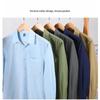 Повседневные мужские рубашки в японском стиле, весна-осень, мужские топы, повседневная однотонная рубашка с отложным воротником, рубашка из чистого хлопка на пуговицах