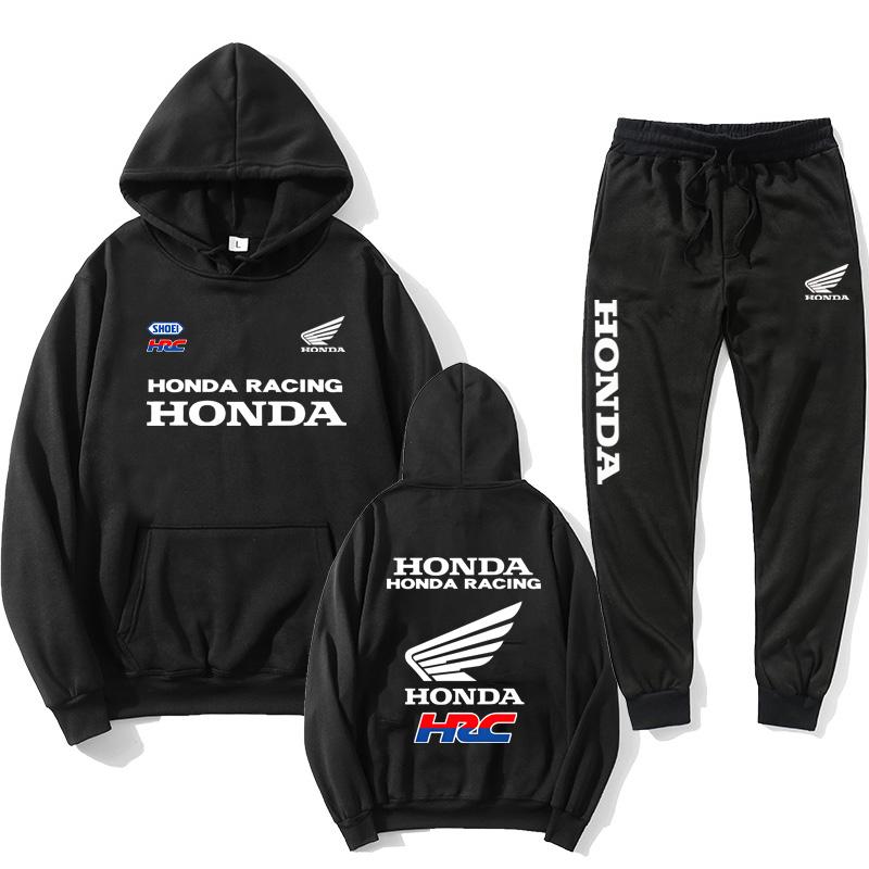 2026 Spring Summer men's sets motorcycle Honda racing print casual hooded sweatshirt sport shirt outdoor cycling clothing ahz256