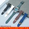 25*12 мм Прорезной ремешок FKM для часов Citizen AW0130-85X/A/Z, мягкий фторкаучуковый ремешок, мужские спортивные резиновые браслеты, аксессуары