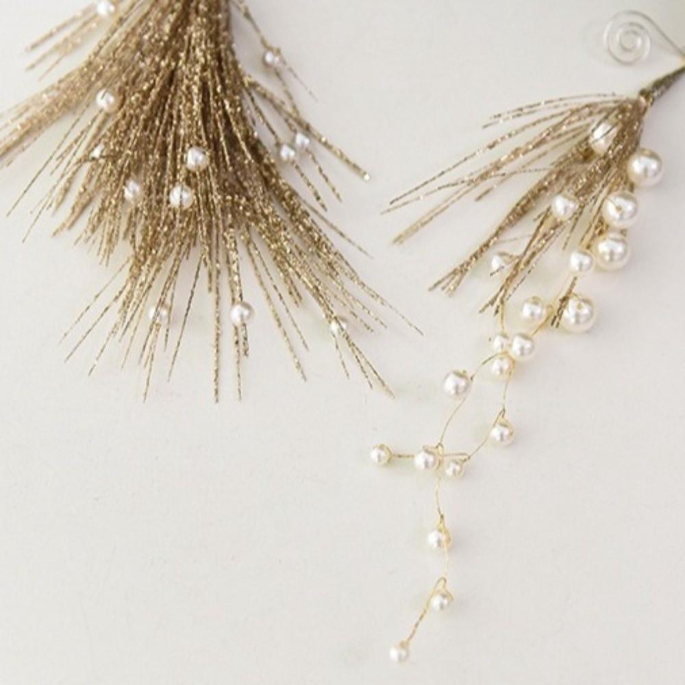 Realistic Glitter Pearl Christmas Decor Sprig Xmas Tree Hanging Ornament Room Decoration