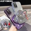 KEYSION Блестящий магнитный чехол для телефона с драгоценными камнями для Xiaomi M5S, подставка-зеркало для макияжа, противоударный чехол для Redmi Note 10 10S 10 Pro 4G