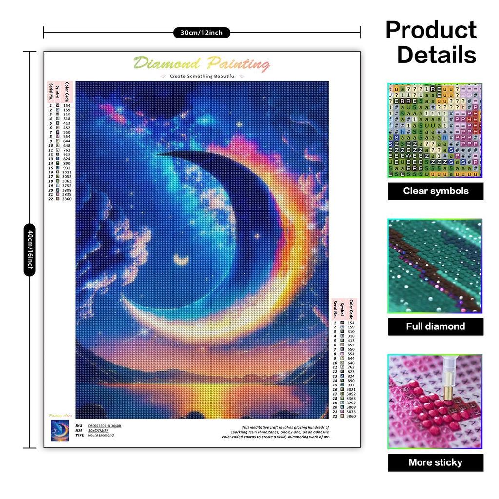Алмазная картина для взрослых, наборы, Пейзаж, Луна, сделай сам, вышивка крестиком, Алмазная мозаика, подарок, украшение стены 30x40 см/12x16 дюймов