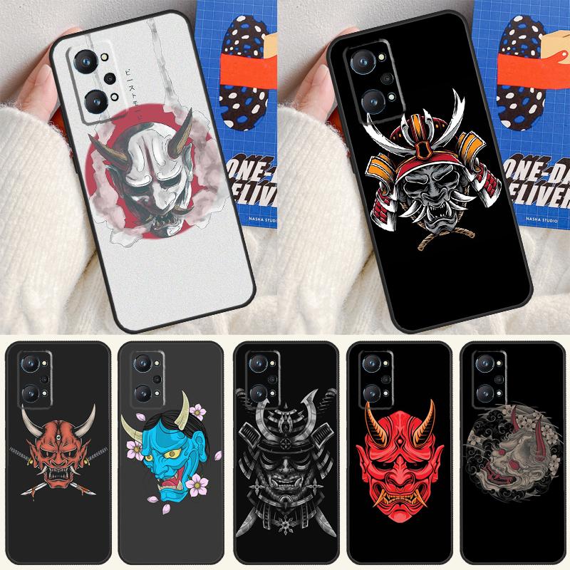 Japanese Samurai Oni Mask For Realme 14 13 12 10 11 Pro Plus GT 6 6T 5 GT7 Pro C55 C51 C21Y C25S C67 C75 C53 C61 Case