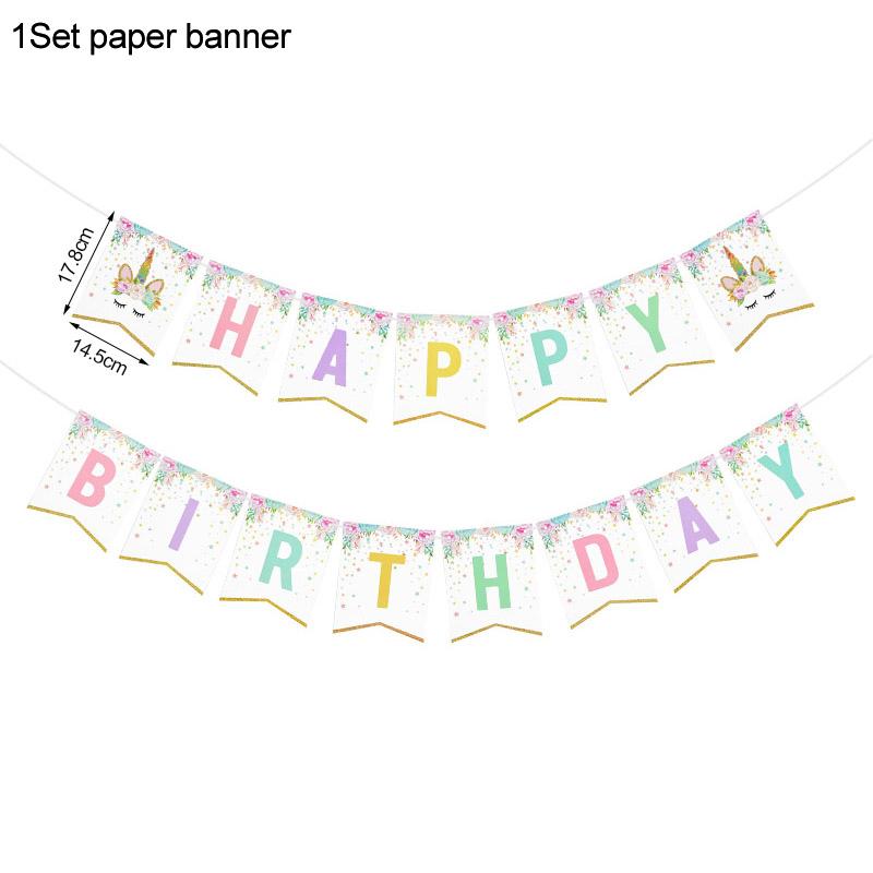 Набор одноразовой посуды для вечеринки в стиле единорога, бумажная тарелка, стакан, салфетка, единорог, воздушные шары, товары для украшения дня рождения для детей и девочек