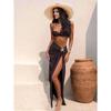 2025 Starfish Bikini Three-Piece Set: European-American Style with Slit Midi Skirt