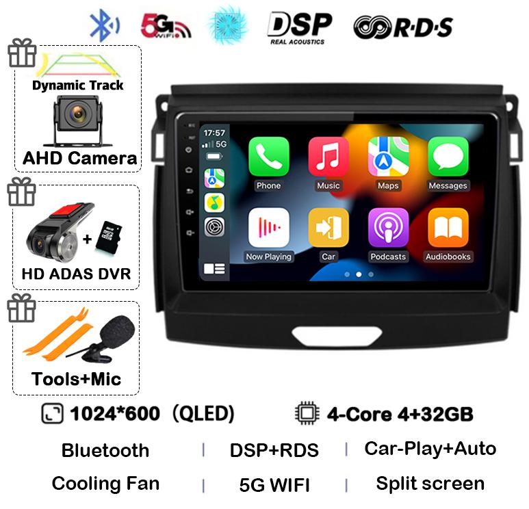 Android 14 Carplay Авто Радио Стерео Для Ford Ranger 2015 2016 2017 2018 2019 2020 GPS Мультимедиа Авторадио Плеер Головное Устройство