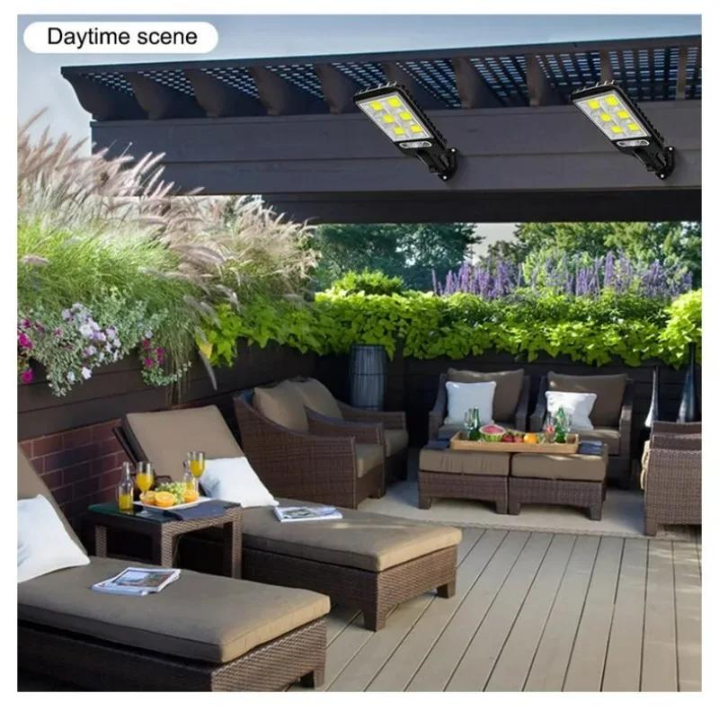 Мощный светодиодный солнечный уличный светодиодный настенный светильник для двора, 3 режима, индукция человеческого тела, садовая терраса, гаражные ворота, уличное освещение