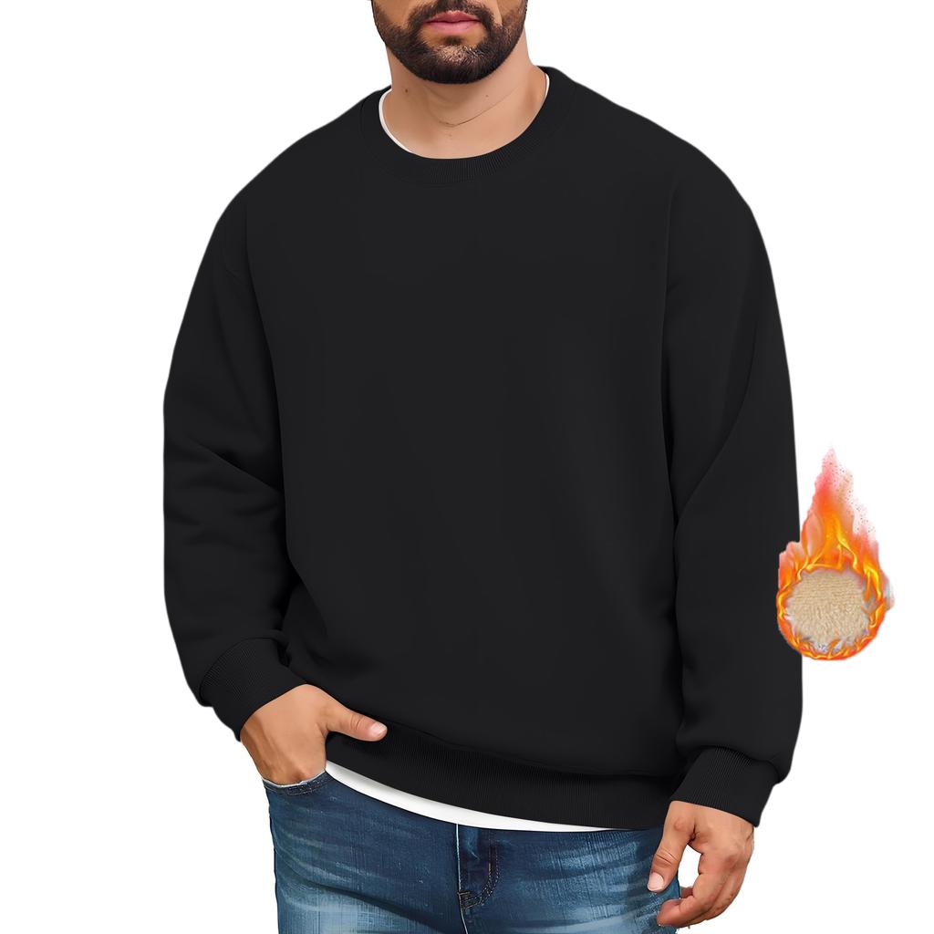 Мужские толстовки на подкладке Премиальные толстовки из флиса большой плотности Пуловеры Толстые термотолстовки