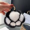 Lovely Cat Paw Faux Fur Keychain Charm Fashion Plush Bear Paw Car Key Chain Bag Pendant Keyrings Party Favor