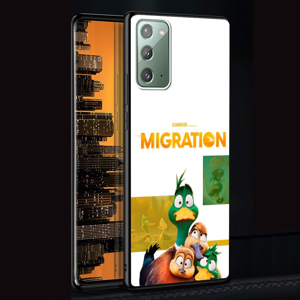 Чехол с мультяшным рисунком «МИГРАЦИЯ» для Samsung Galaxy Note 20 Ultra 8 10 Lite 9, чехол для телефона из ТПУ Note 10 Plus, черный мягкий чехол Funda Capa