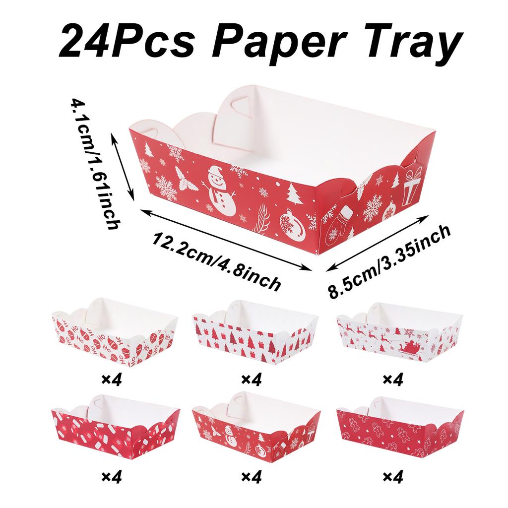 Рождественский бумажный поднос для еды Украшение С Рождеством для дома 2025 Навидад Натал Паллета для закусок и конфет Рождественское украшение Новый год 2026