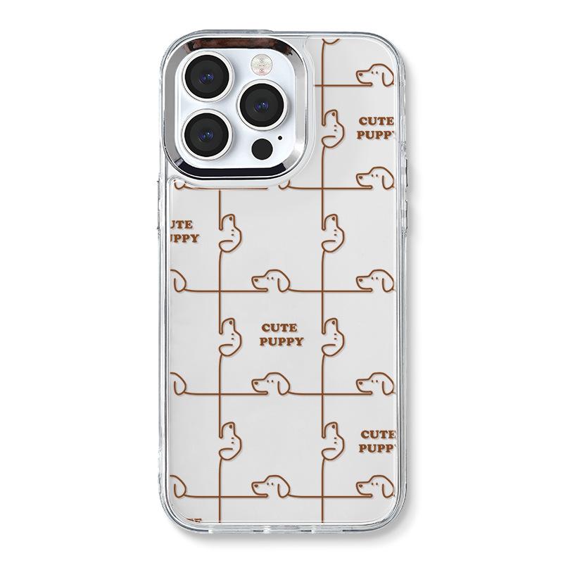 Zhitai Silicone Cartoon Phone Case for iPhone 12/14Pro/15/16Pro with 3-in-1 Mirror Feature