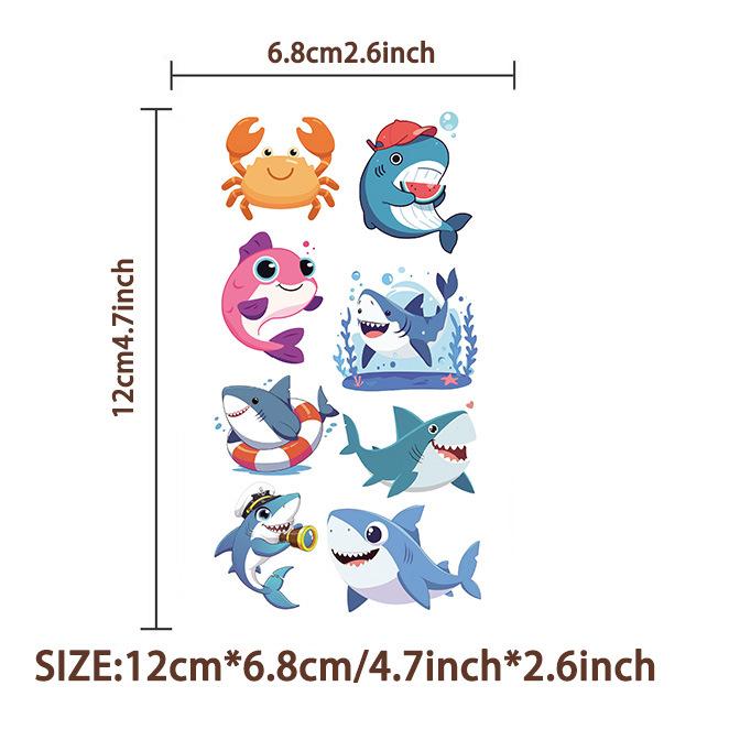 Hot Cartoon Shark Tattoo Stickers Waterproof Festival Party Party Children Disposable Tattoo Stickers