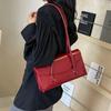 Fashion PU Solid Square Shoulder Bags with Simple Lock High Quality Classic Style for Women