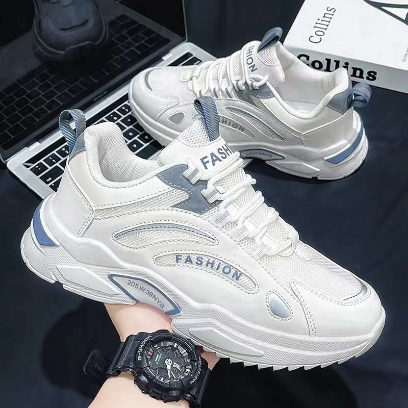 Men's Shoes Summer Breathable 2025 New Sports Shoes Men's Mesh Running Casual Little White Platform Dad Trendy Shoes