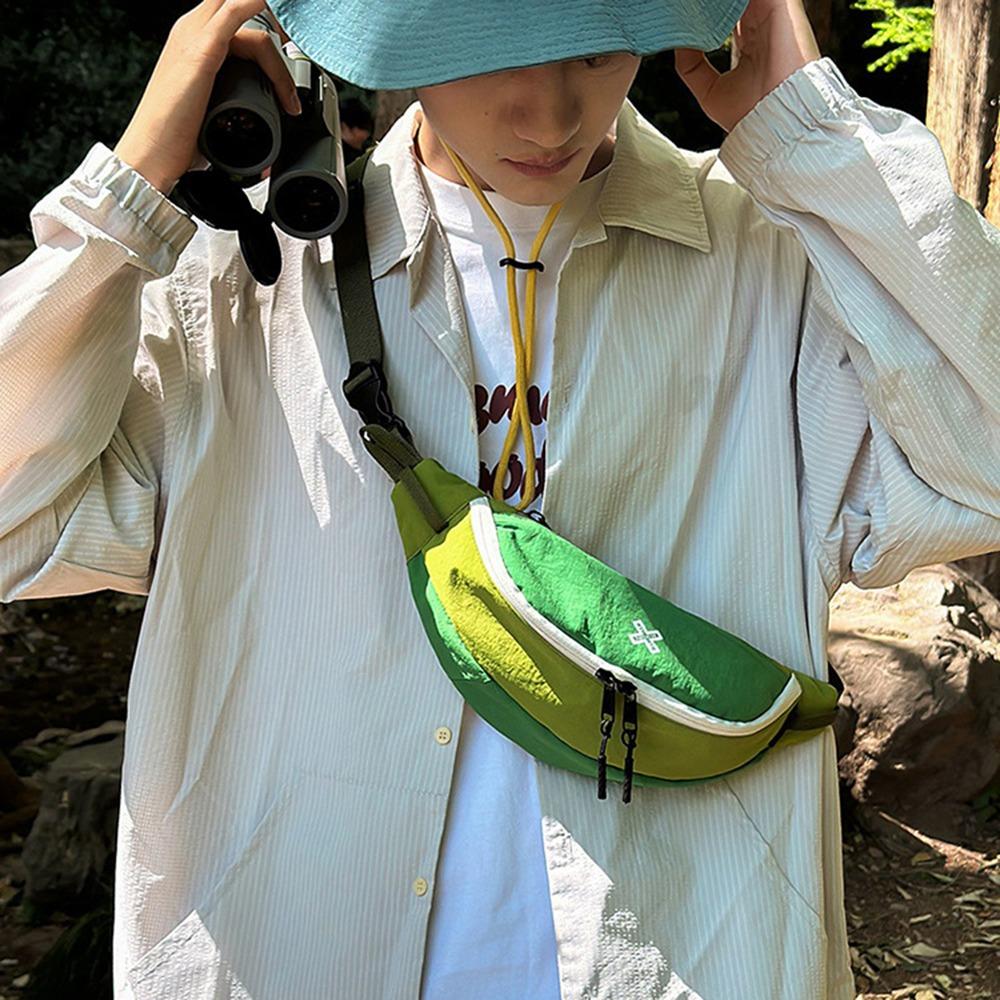 Цветовой контраст Кроссбоди сумка-пельмень Большая вместимость Мужская поясная сумка Спортивная нагрудная сумка Мальчики