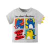 Модный летний детский комбинезон с коротким рукавом в корейском стиле с мультяшным динозавром