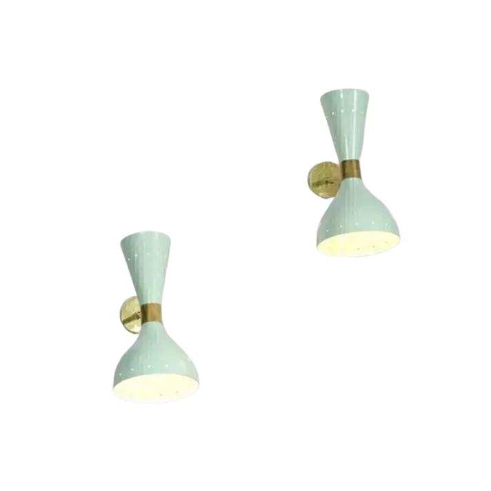 Modern Mid Century Italian Brass Wall Sconce Smirnova Pair Wall Fixture Lamps