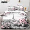 Eiffel Tower Bedding Duvet Cover Set 3d Digital Printing Bed Linen Fashion Design Comforter Cover Bedding Sets  Bed Set