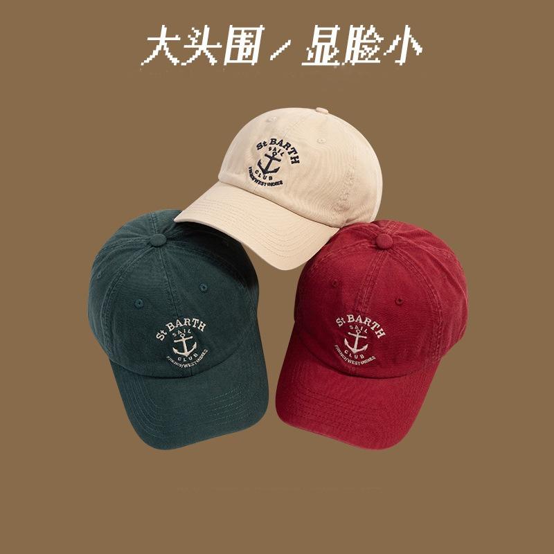 Street Letter Embroidery Hip Hop Baseball Cap Men Summer Couple Soft Top Wide Brim Cap Women Show Small Face