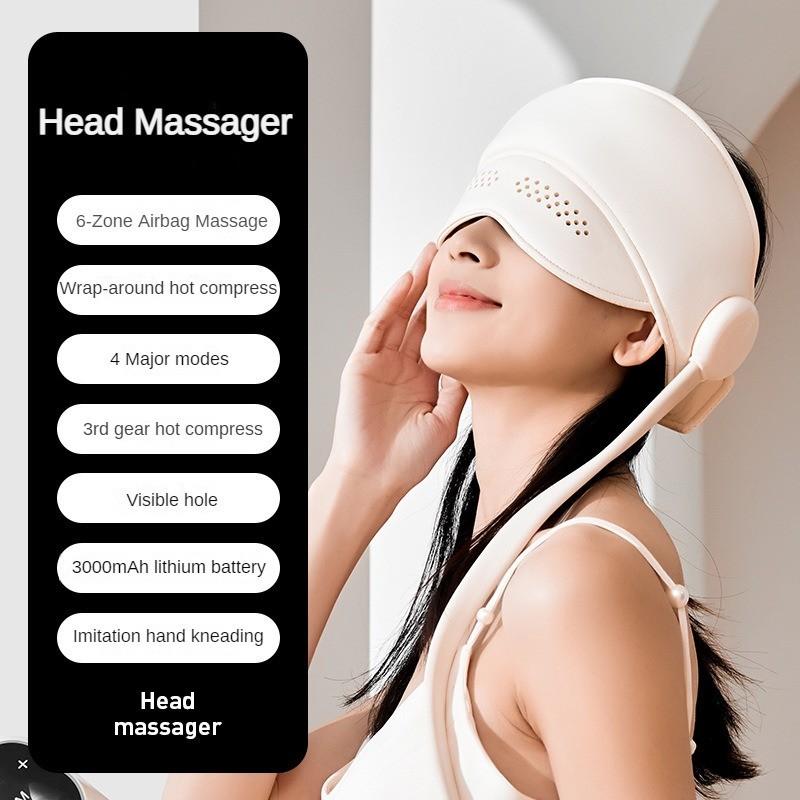 5W Household Head Massager Airbag Wrapping Heating Massage Equipment Fully Automatic Head Eye Integrated Massage Helmet