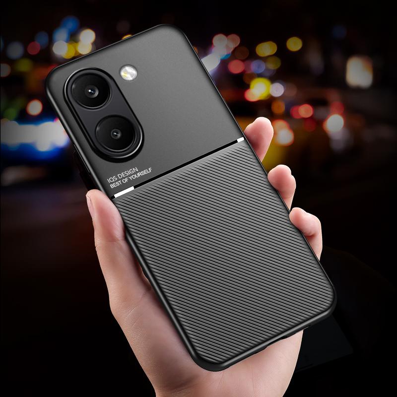Для Poco X8 Pro и X8 Pro Max Чехол из тисненой кожи Магнитная беспроводная зарядка Хороший захват Ощущение в руке Мягкая силиконовая крышка8