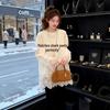 Женская футболка с длинным рукавом, пэчворк из немецкого флиса и кружева, средней длины - Утепленный базовый слой, Коллекция Осень/Зима 2026.