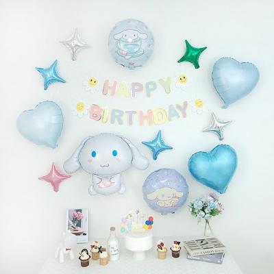 GAM Kuromi Cinnamoroll My Melody Sanrio Набор воздушных шаров для вечеринки по случаю дня рождения, 1 комплект, B Набор воздушных шаров из фольги Cinnamoroll Популярные корейские игрушки