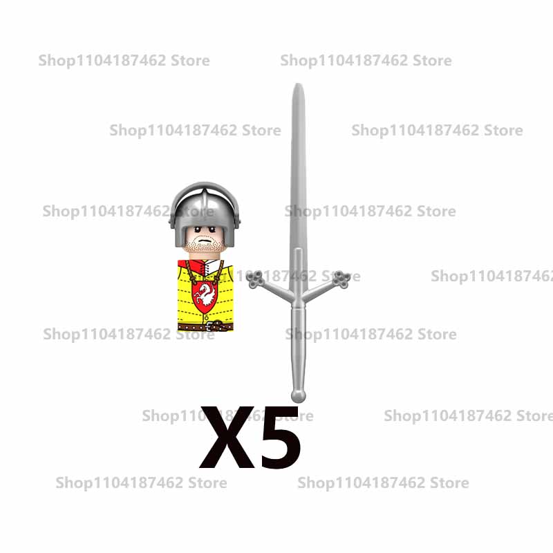 Средневековый Военный Замок Рыцарь Армия Набор Строительные Блоки Зеленый Дракон Воин-волк Война Роз Боевой Конь Оружие Кирпичные Игрушки