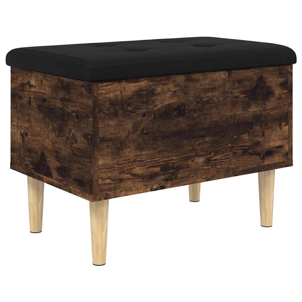 Storage Bench in Smoked Oak 62 x 42 x 46 cm Wood Based Material