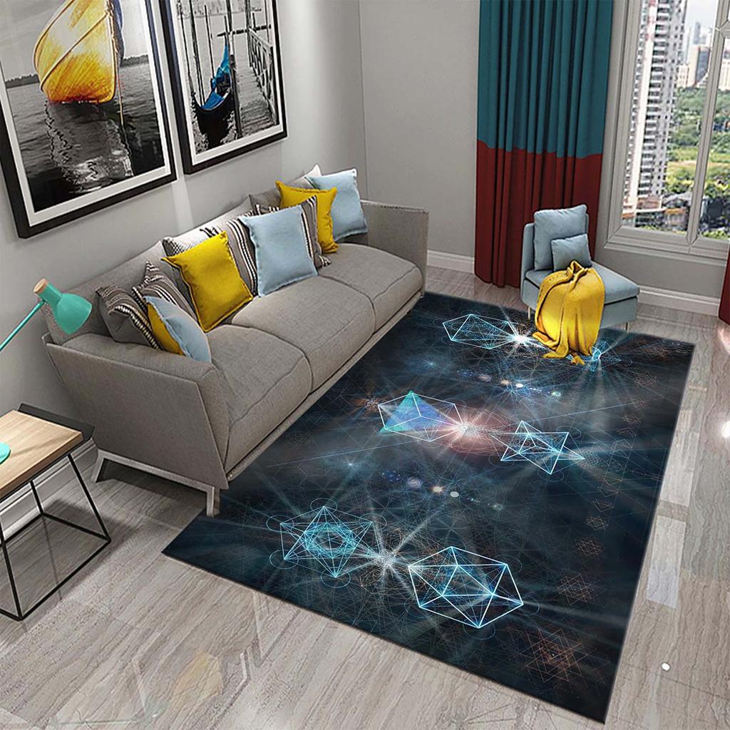 Ковер с радужной геометрией, красочный ковер для взрослых-подростков, современные абстрактные геометрические художественные коврики, декор для спальни, гостиной, напольный коврик