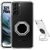 Protective Case - BOOLING - for Samsung Galaxy S21 Plus - Transparent Silicone - Adjustable Stand - Shockproof