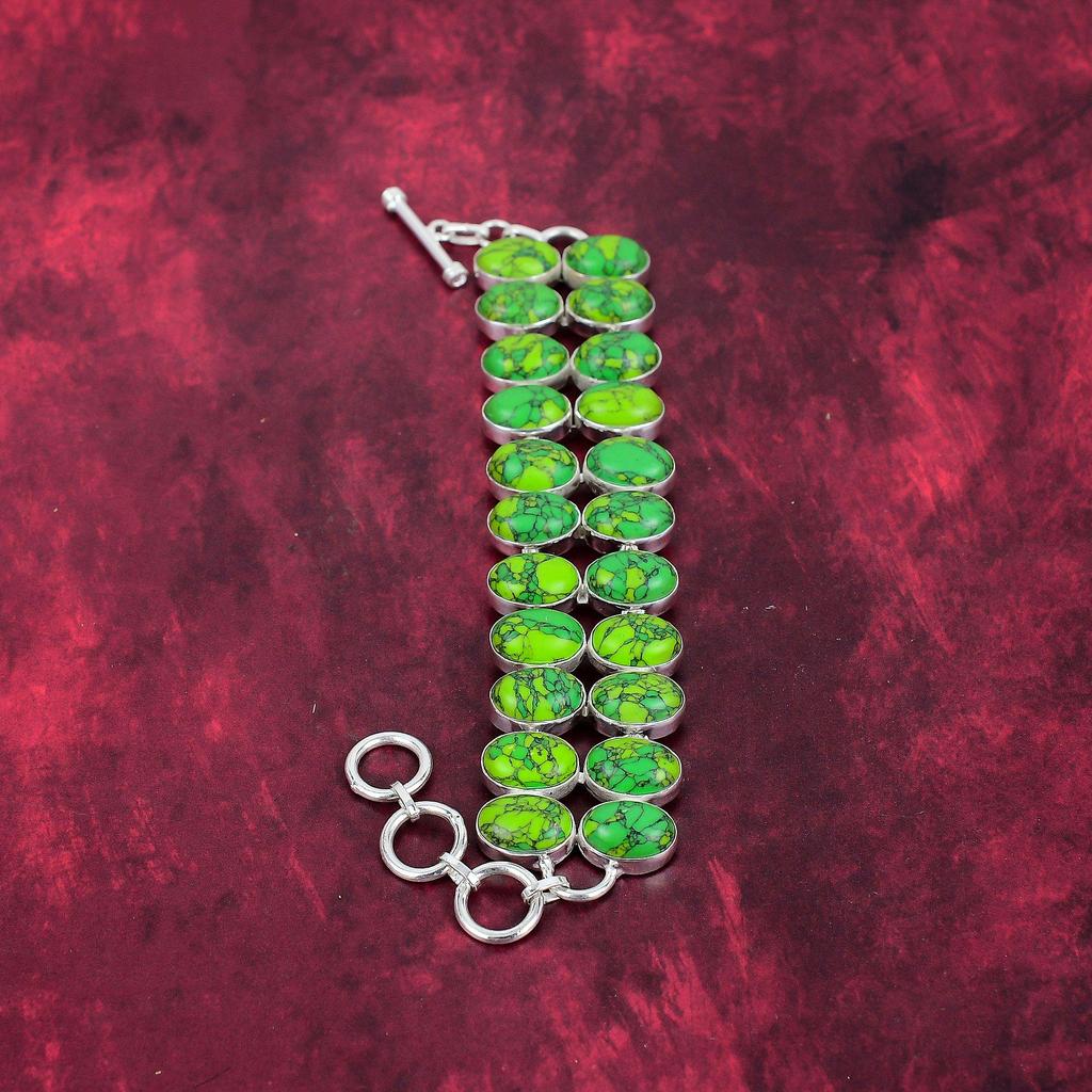 Браслет из зеленой меди и бирюзы, ювелирные изделия из серебра 925 пробы с драгоценными камнями, браслет ручной работы, потрясающие ювелирные изделия, подарок для нее