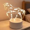 3D визуальные эффекты лошадиных ночников, креативные атмосферные светильники для рабочего стола и спальни, а также ночники для украшения комнаты