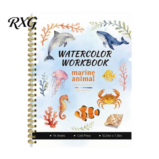 Indoor Art Activity for Preschoolers Watercolor Coloring Book, Clean And Bright Patterns Design, Thick DIY Painting Children Paper Multi-theme