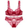 Сексуальный Кружевной Сетчатый Бюстгальтер и Трусики с Цветочным Узором Push Up Дышащее Нижнее Белье Тонкая Чашка Без Наполнителя Трусики Средней Посадки для Женщин
