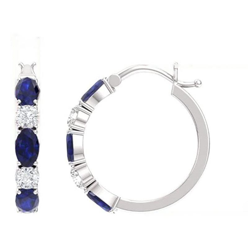 BELLA BOX Модные популярные синие драгоценные камни с бриллиантами, темперамент, простые и нежные цветные сокровища, маленькие свежие женские серьги