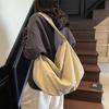 Холщовая сумка женская сумка-пельмень однотонная сумка через плечо большая вместимость сумка через плечо