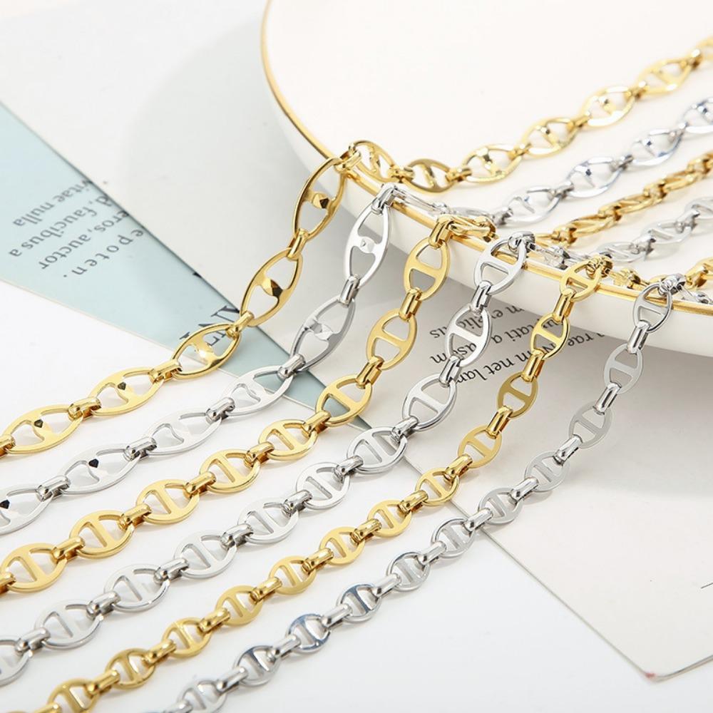 Скошенная цепочка в японском стиле из нержавеющей стали, женское трендовое ювелирное изделие в стиле Ins
