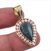 Natural Bloodstone 925 Solid Sterling Silver Jewelry TwoTone Pendant 1.50" G5p65