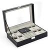 8 Slot Watch Box Cases Jewelry Storage Box Organizer for Men Women PU Leather Lockable Watch Holder with Ring