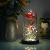 Светодиодная лампа со стеклянной крышкой Пейзаж Декоративная роза Цветок микросвет Рождественский подарок