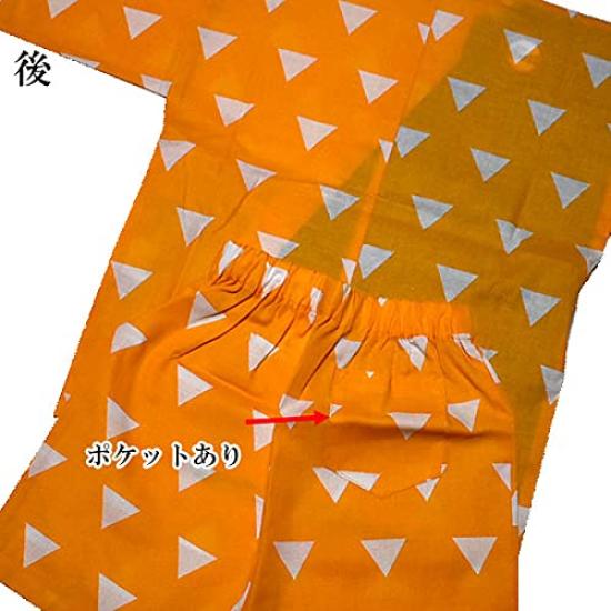 Kimono Japanese Pattern Switching Jinbei Cotton Clothes Scales [Stylish Iroha] 100% Children's (110)