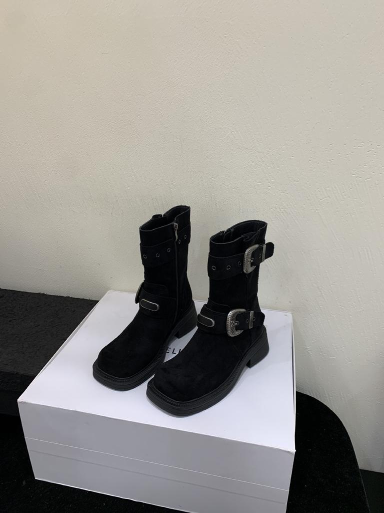 Coarse Heel French British Style Retro Western Cowboy Short Boots Women's Boots Autumn 2025 New Models